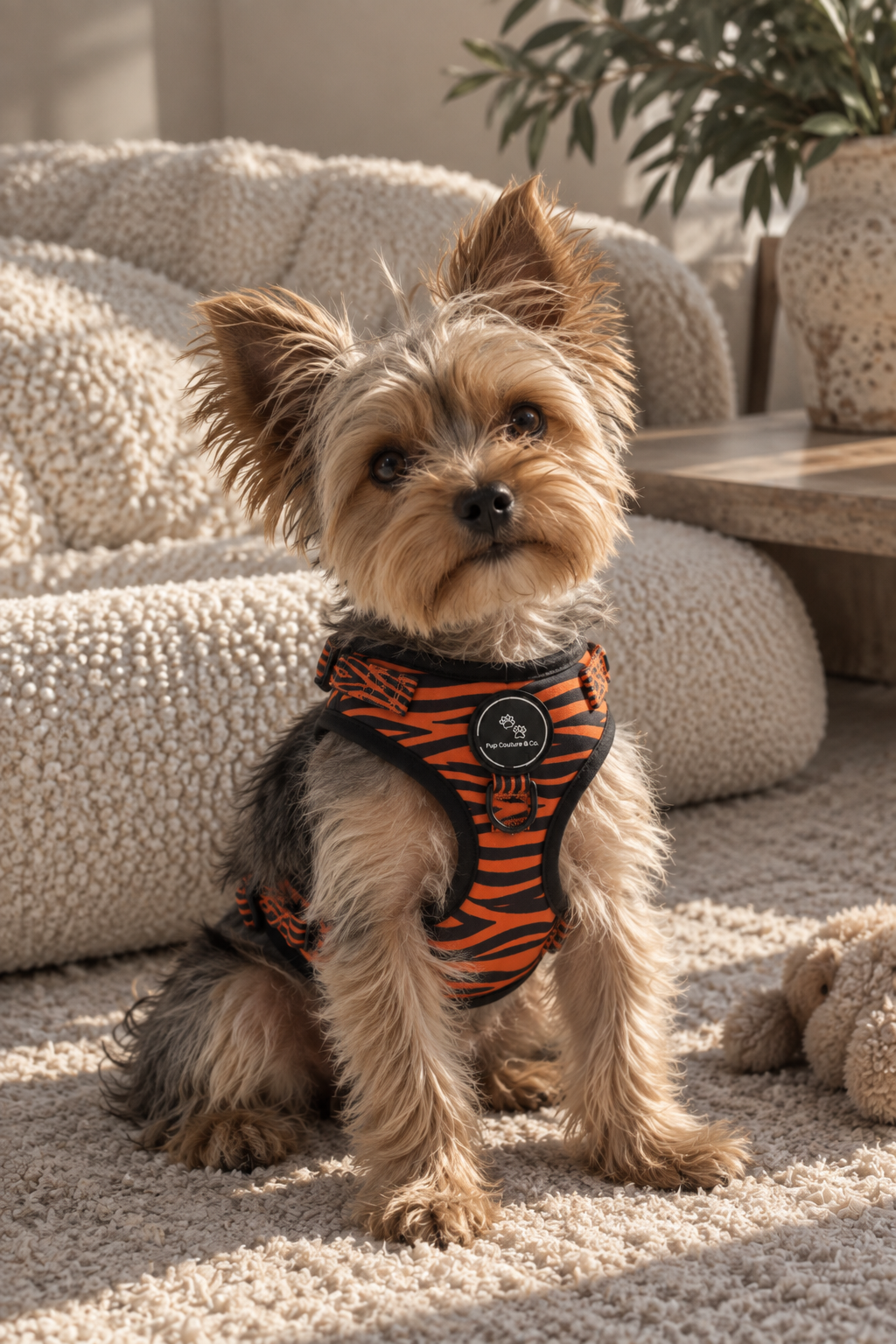 Bold, playful and made to stand out. This striking orange zebra collection brings a fierce pop of colour to every walk.